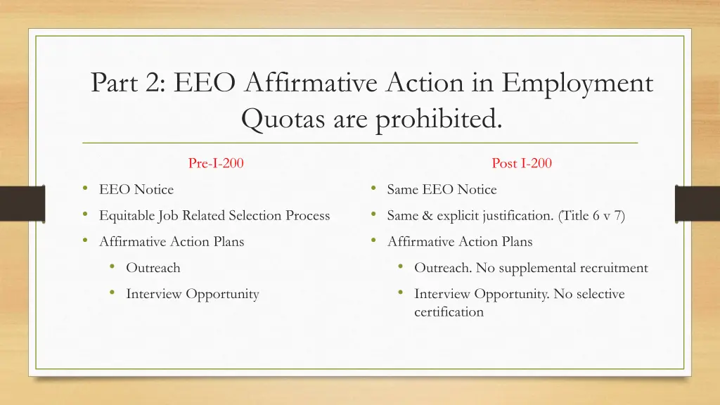 part 2 eeo affirmative action in employment