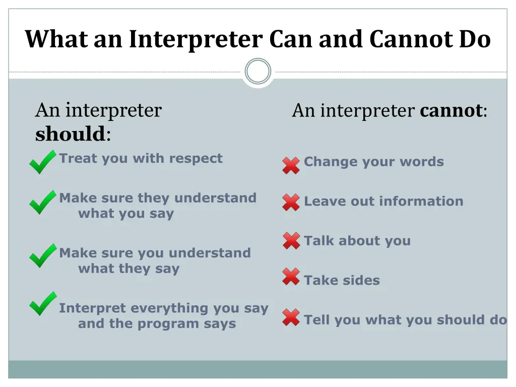 what an interpreter can and cannot do