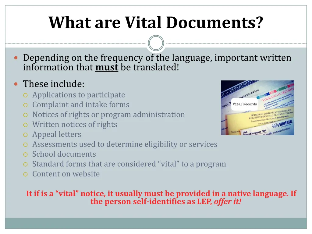 what are vital documents