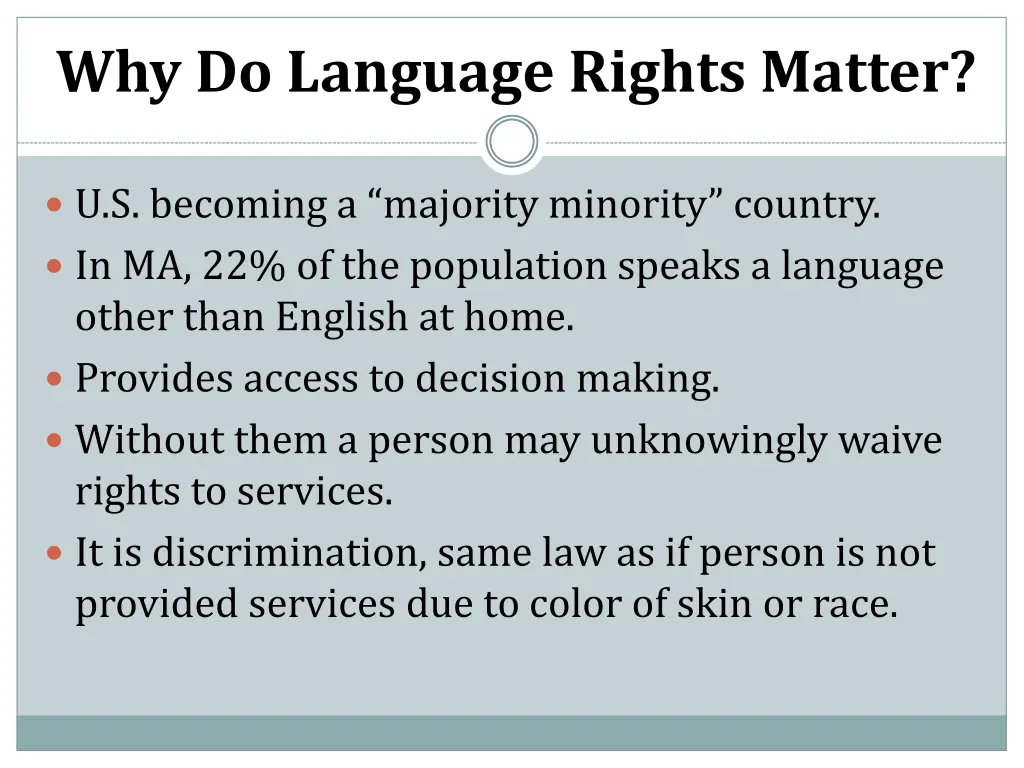 why do language rights matter