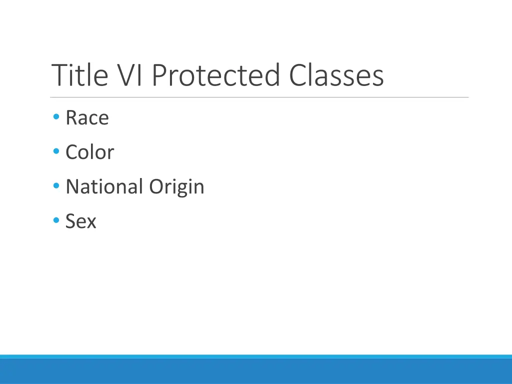 title vi protected classes race color national