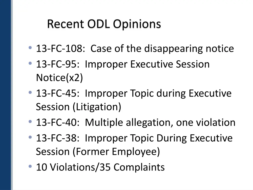 recent odl opinions