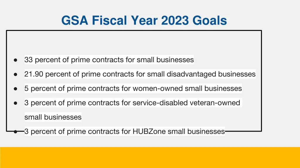 gsa fiscal year 2023 goals