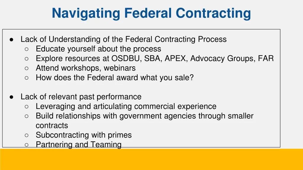 navigating federal contracting