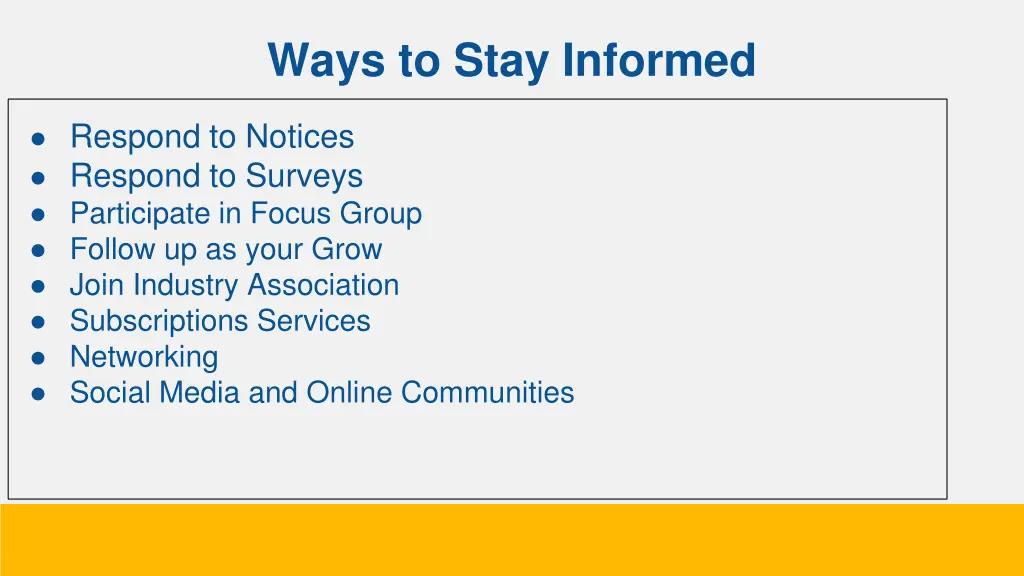 ways to stay informed