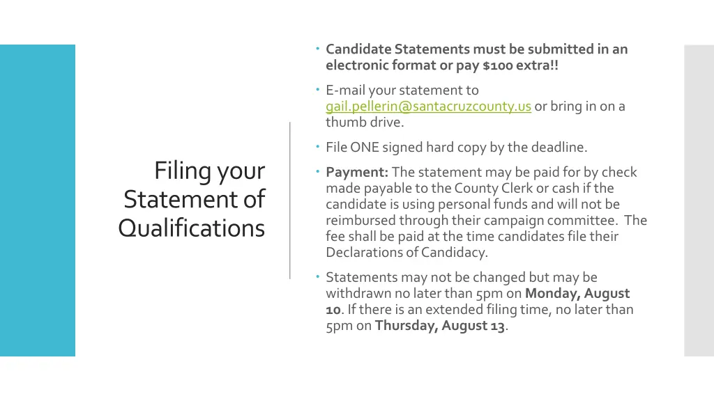 candidate statements must be submitted