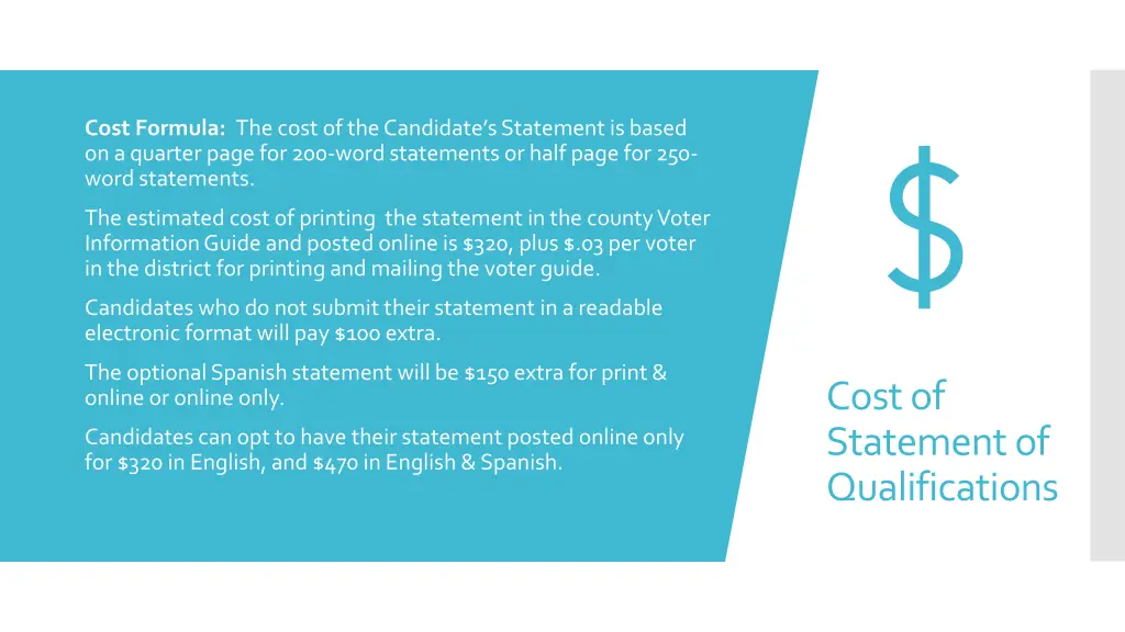 cost formula the cost of the candidate