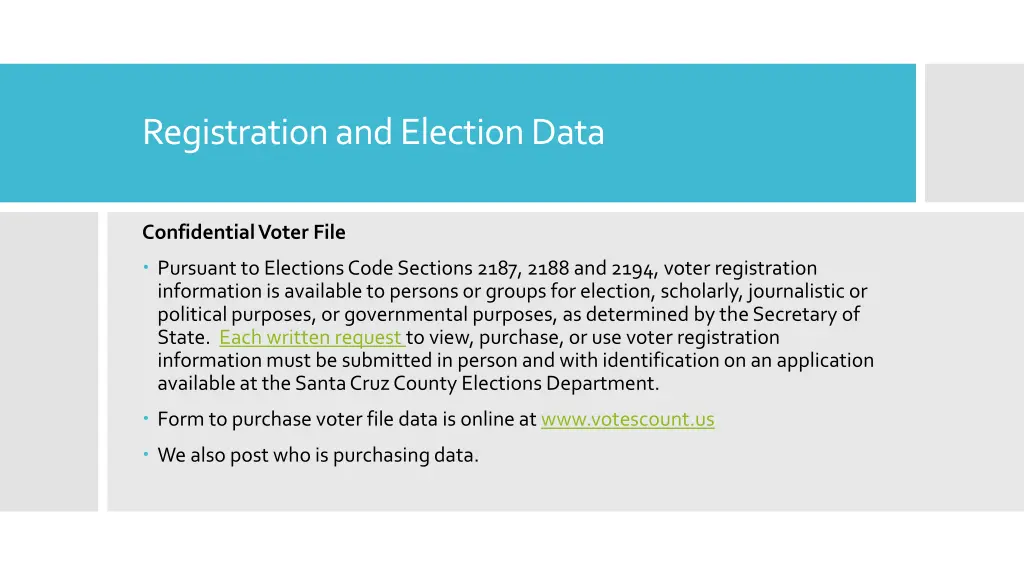 registration and election data