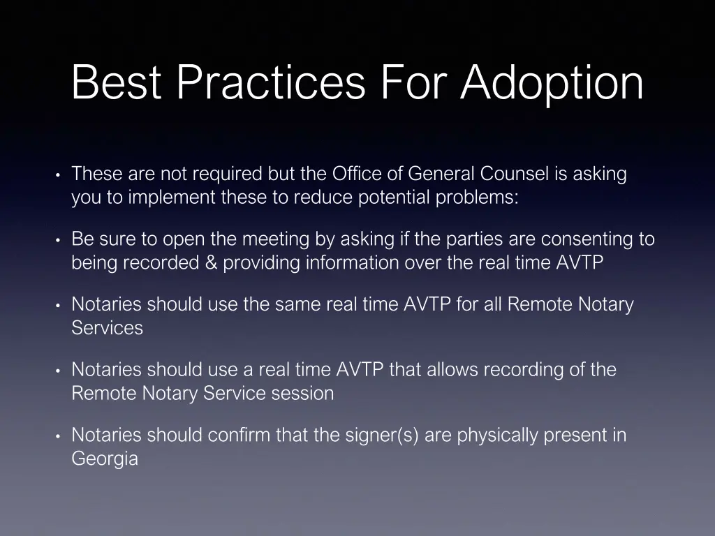 best practices for adoption