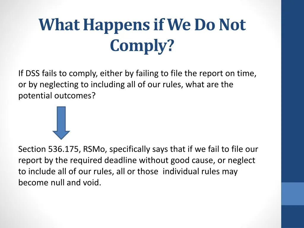 what happens if we do not comply