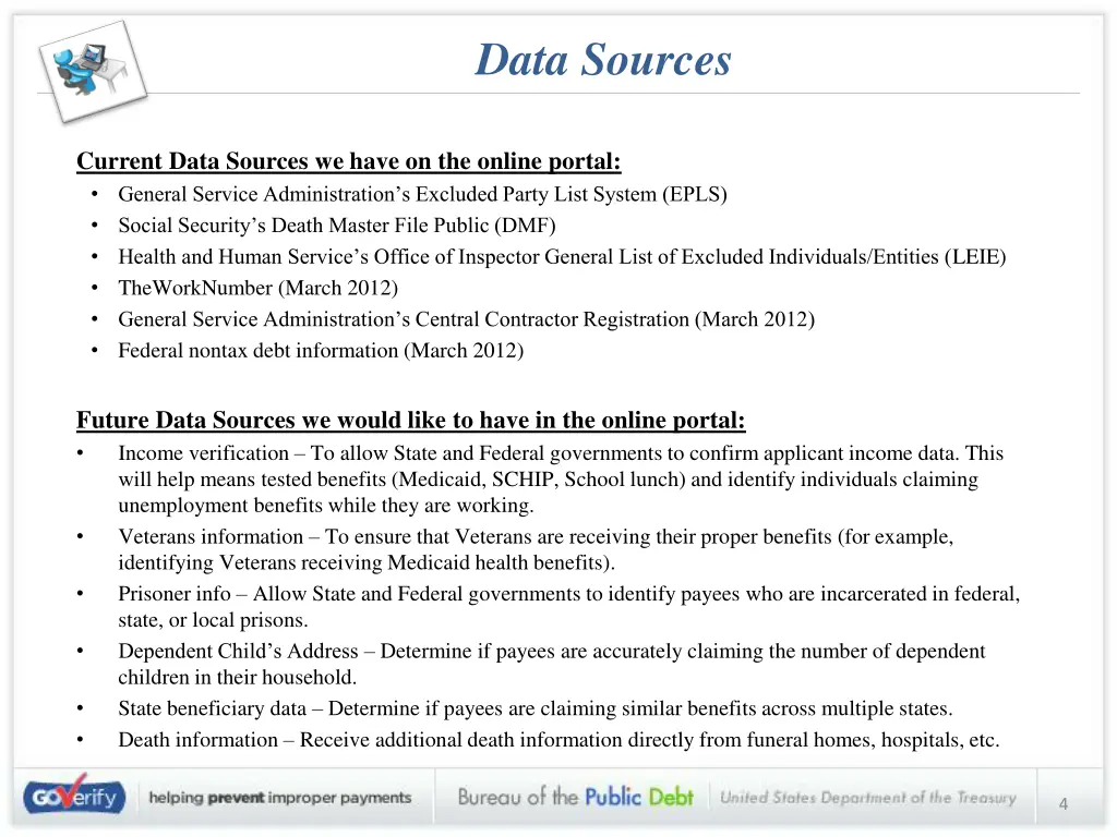 data sources