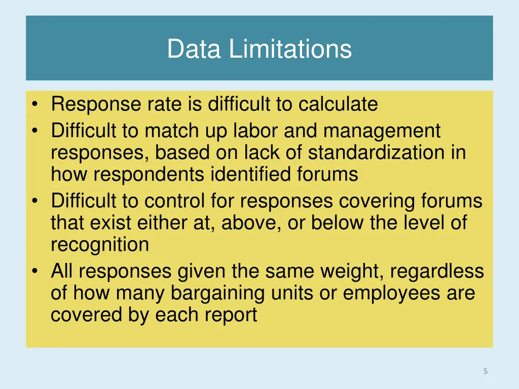 data limitations