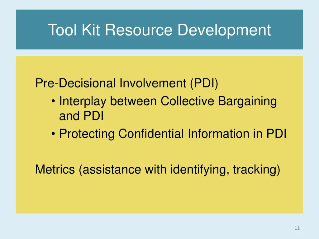 tool kit resource development