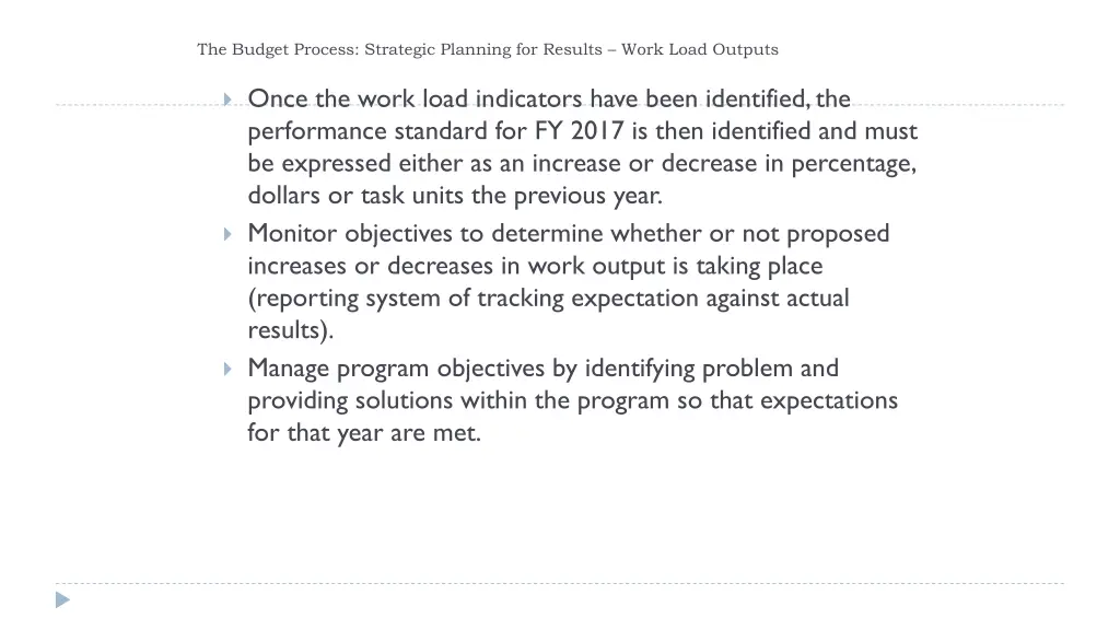 the budget process strategic planning for results 7