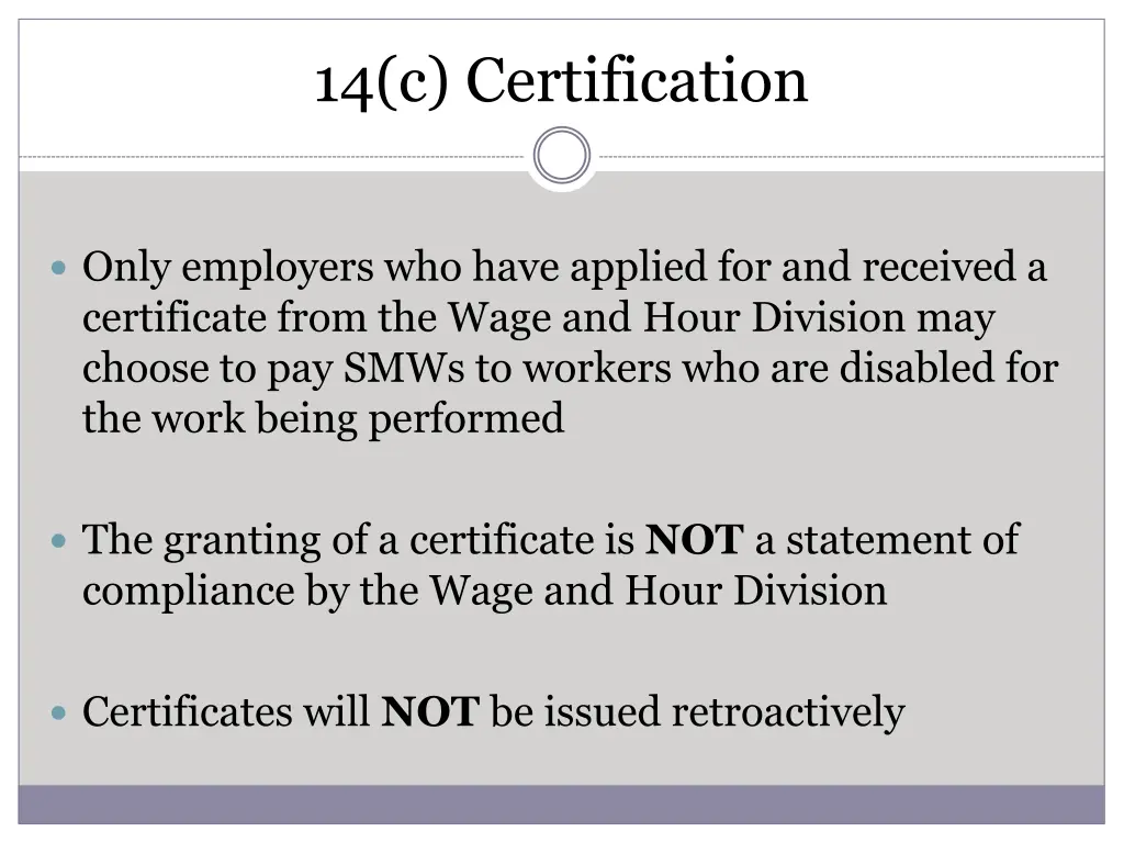 14 c certification