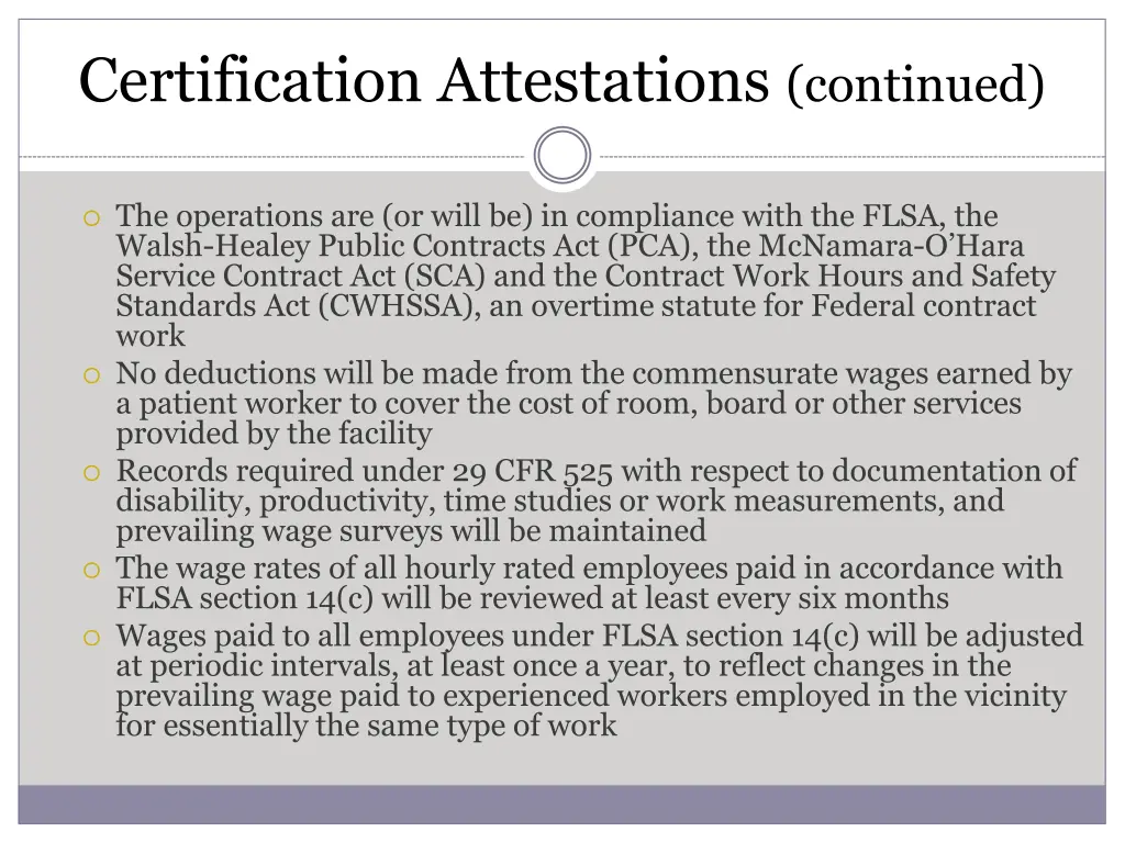 certification attestations continued