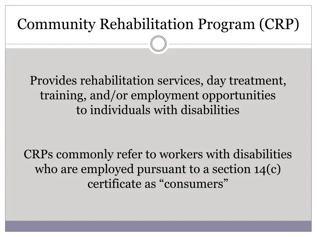 community rehabilitation program crp