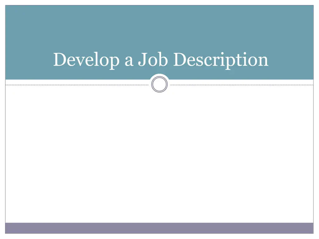 develop a job description