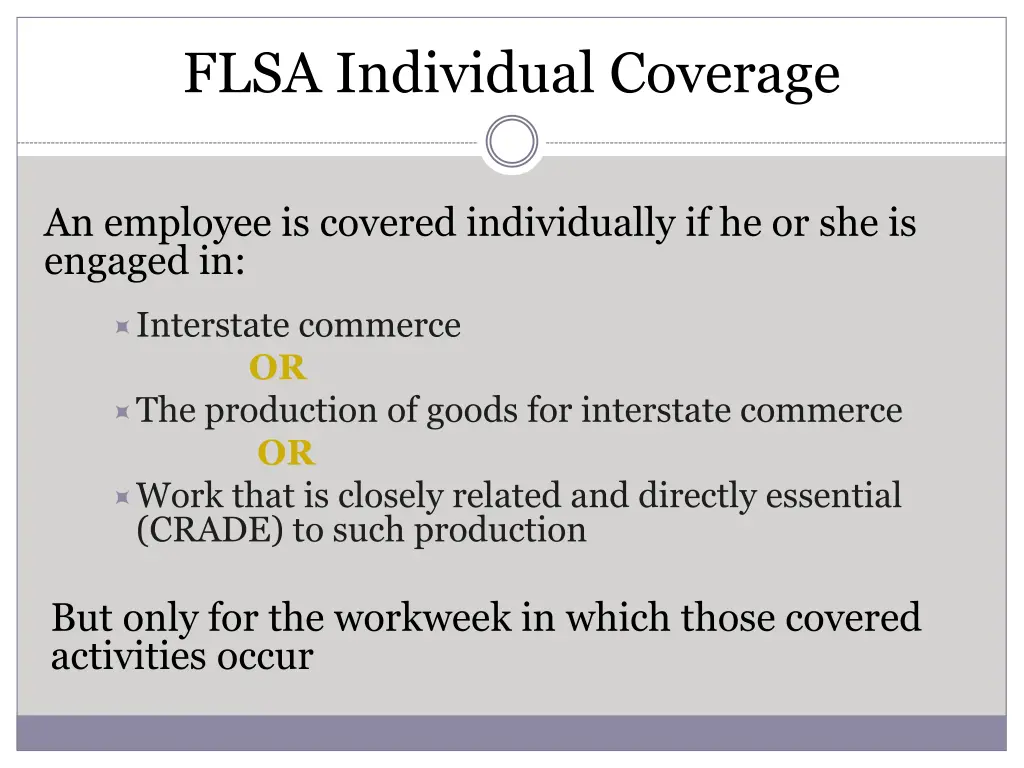 flsa individual coverage