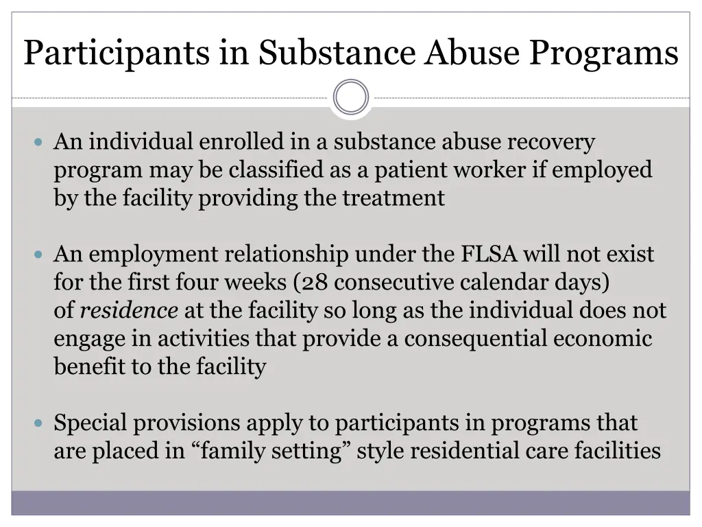 participants in substance abuse programs