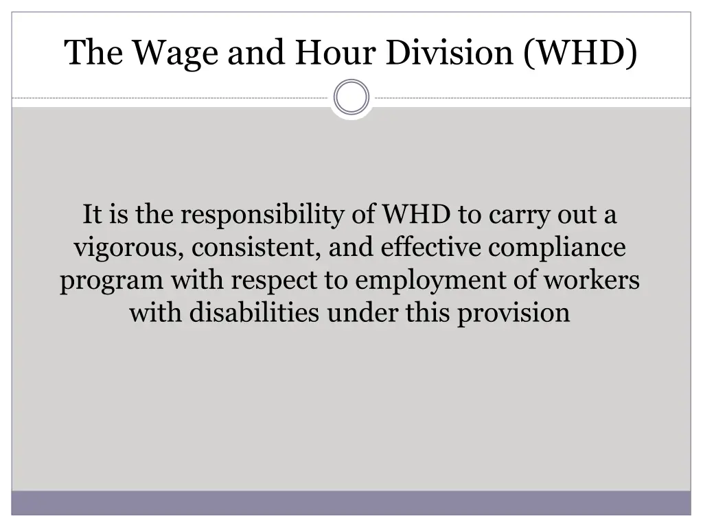 the wage and hour division whd