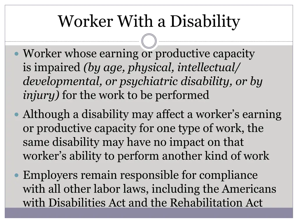 worker with a disability