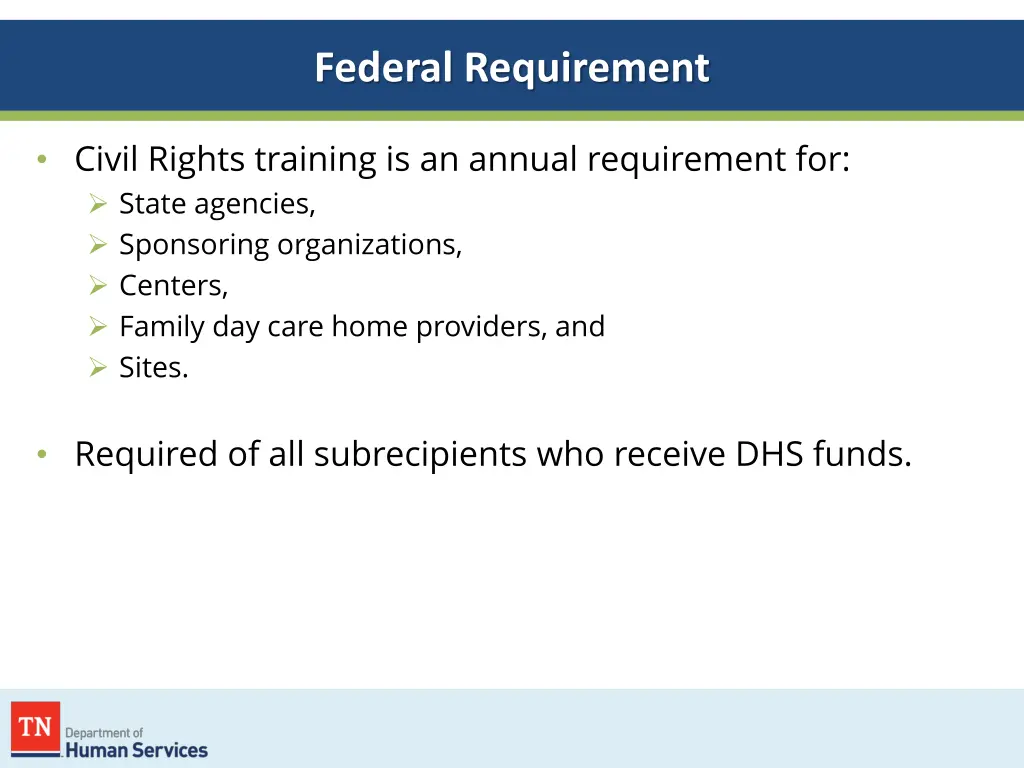 federal requirement