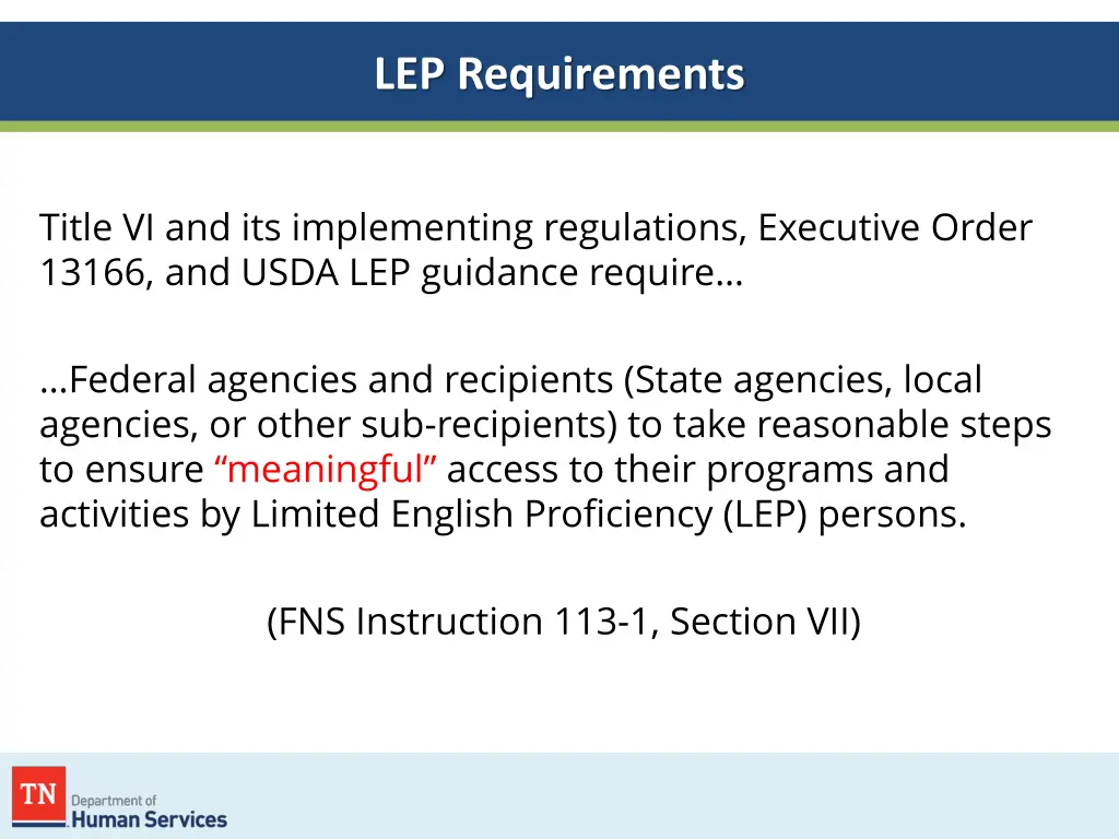 lep requirements