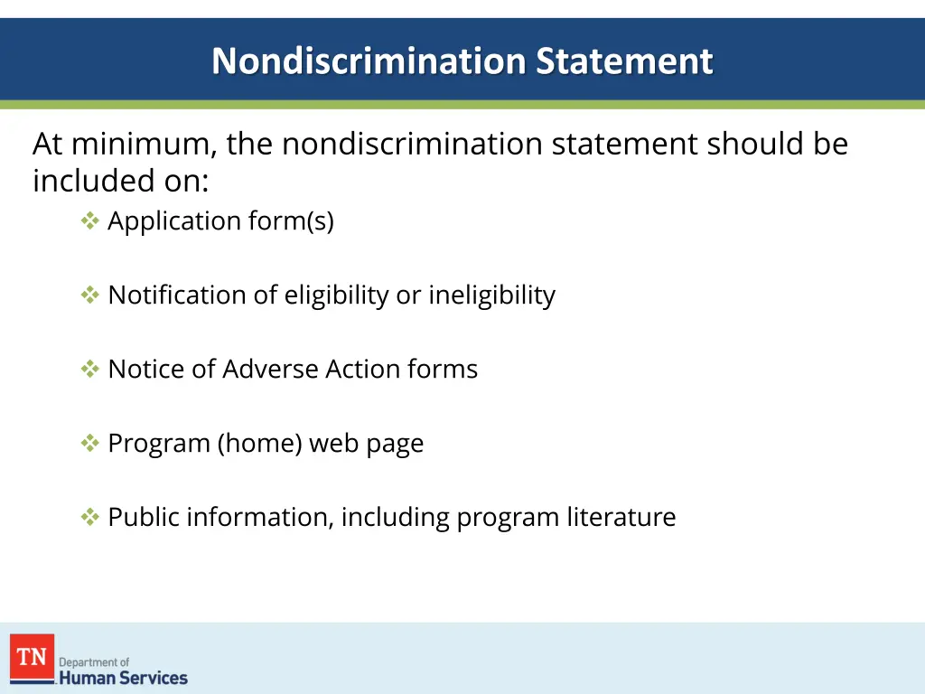 nondiscrimination statement 1