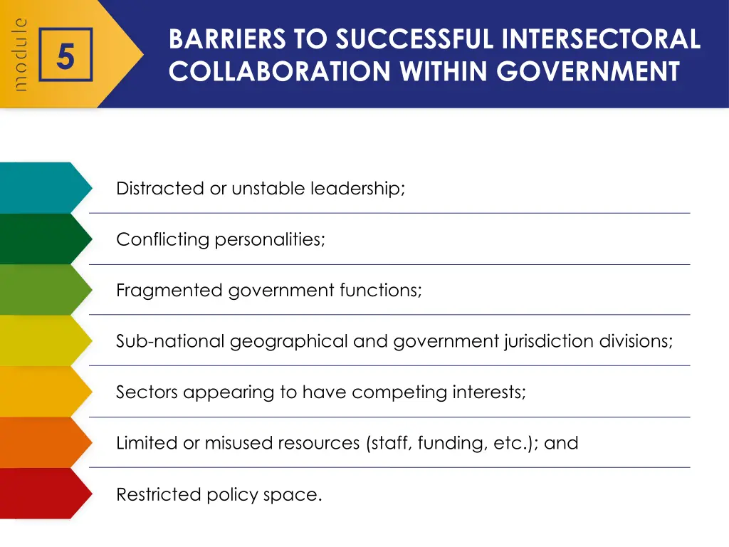 barriers to successful intersectoral