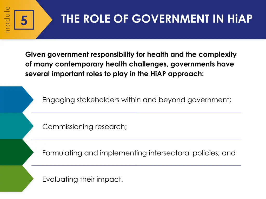 the role of government in hiap