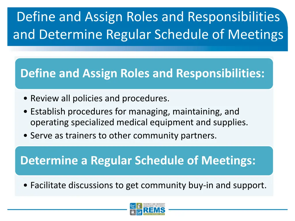 define and assign roles and responsibilities