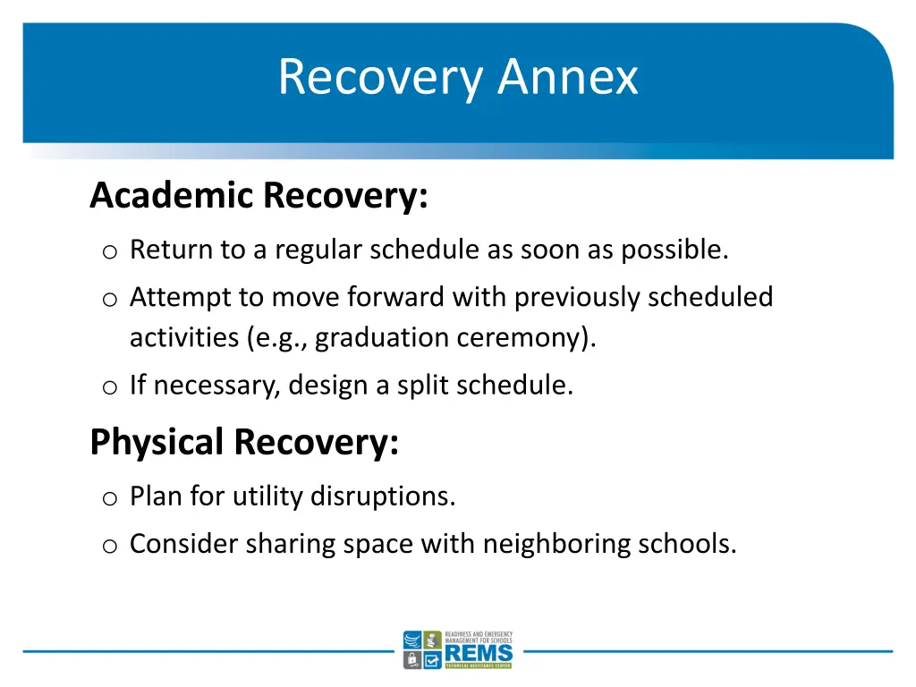 recovery annex