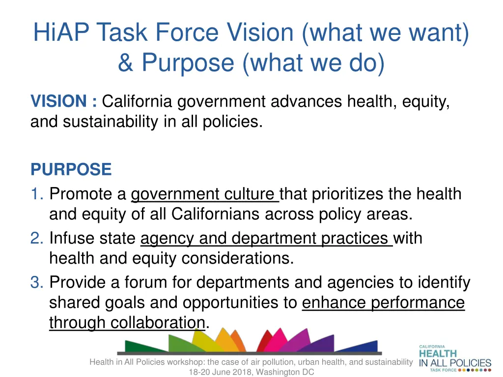 hiap task force vision what we want purpose what