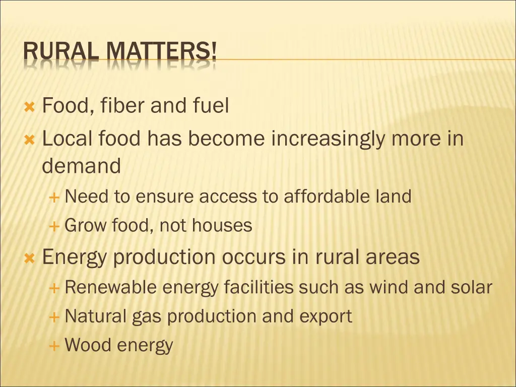 rural matters