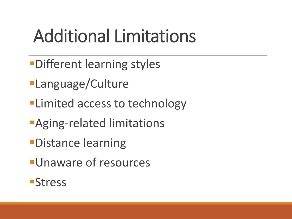 additional additional limitations limitations