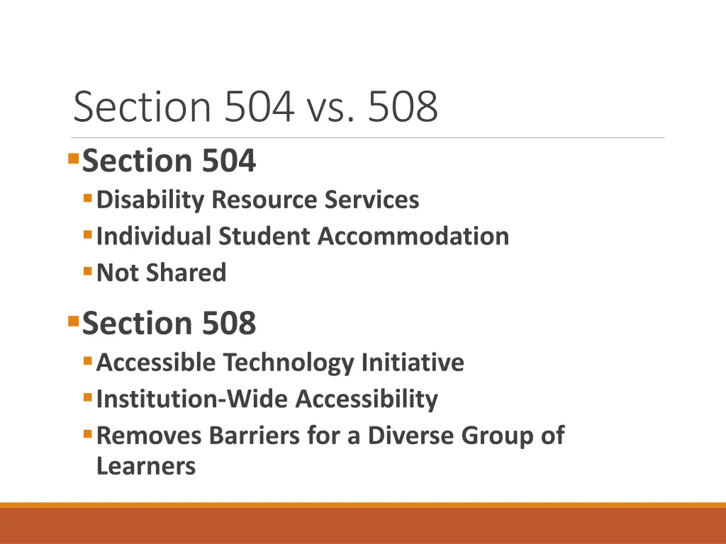 section 504 vs 508 section 504 disability