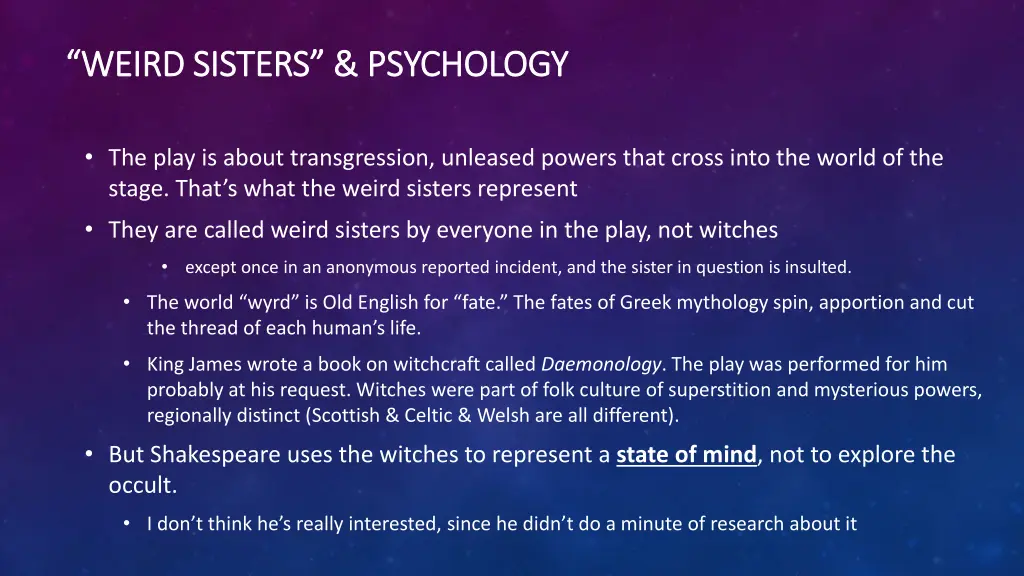 weird sisters psychology weird sisters psychology