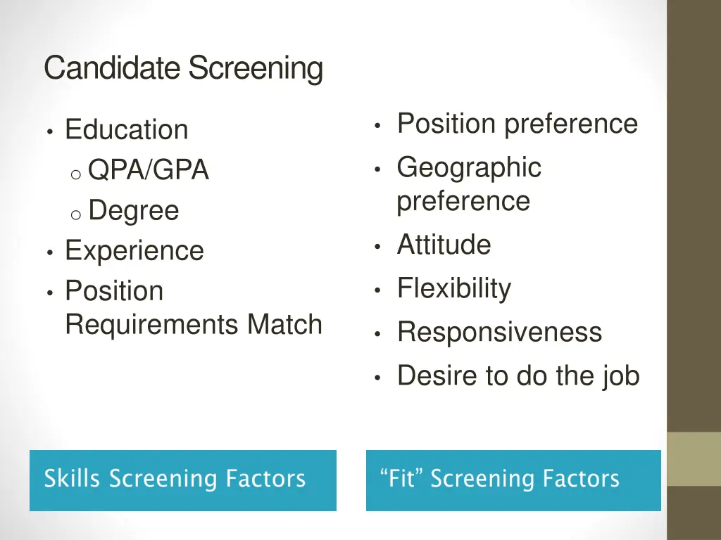 candidate screening