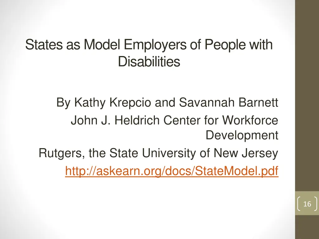 states as model employers of people with 1