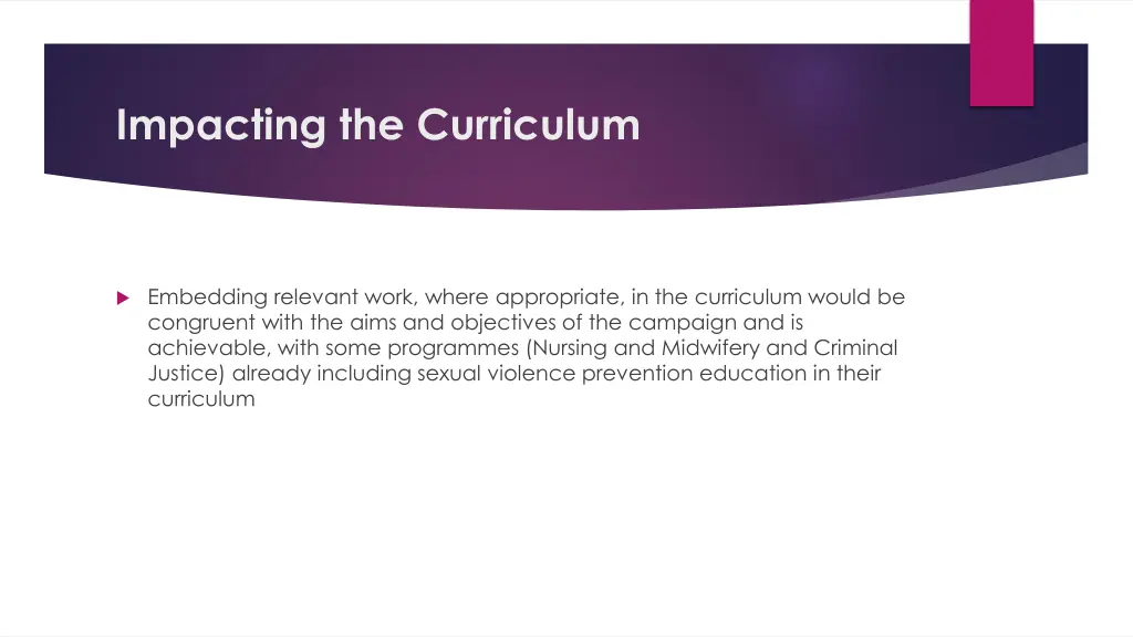 impacting the curriculum