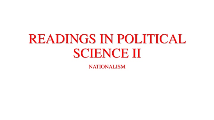 readings in political science ii