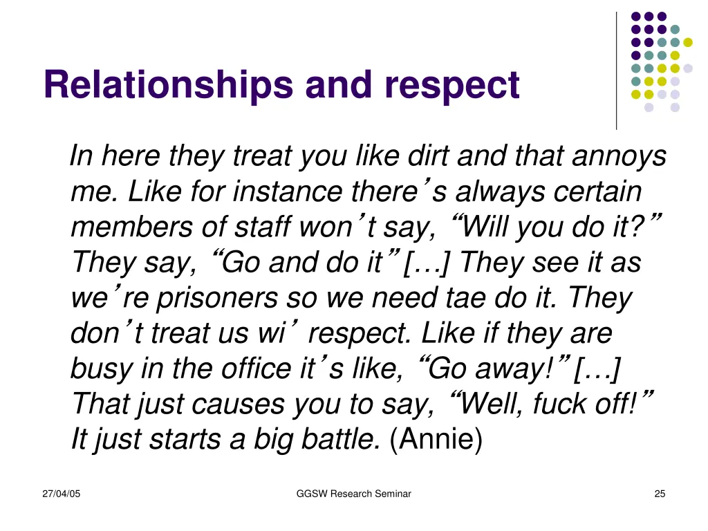 relationships and respect