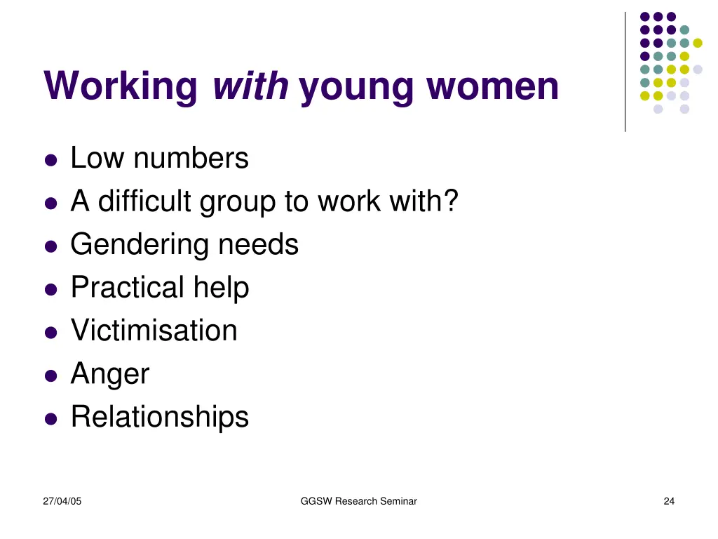 working with young women