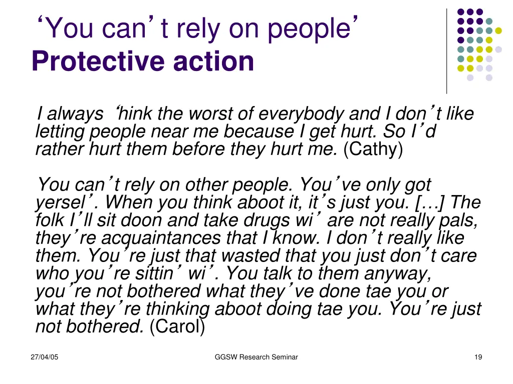 you can t rely on people protective action