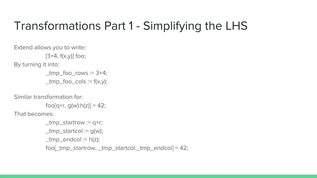 transformations part 1 simplifying the lhs