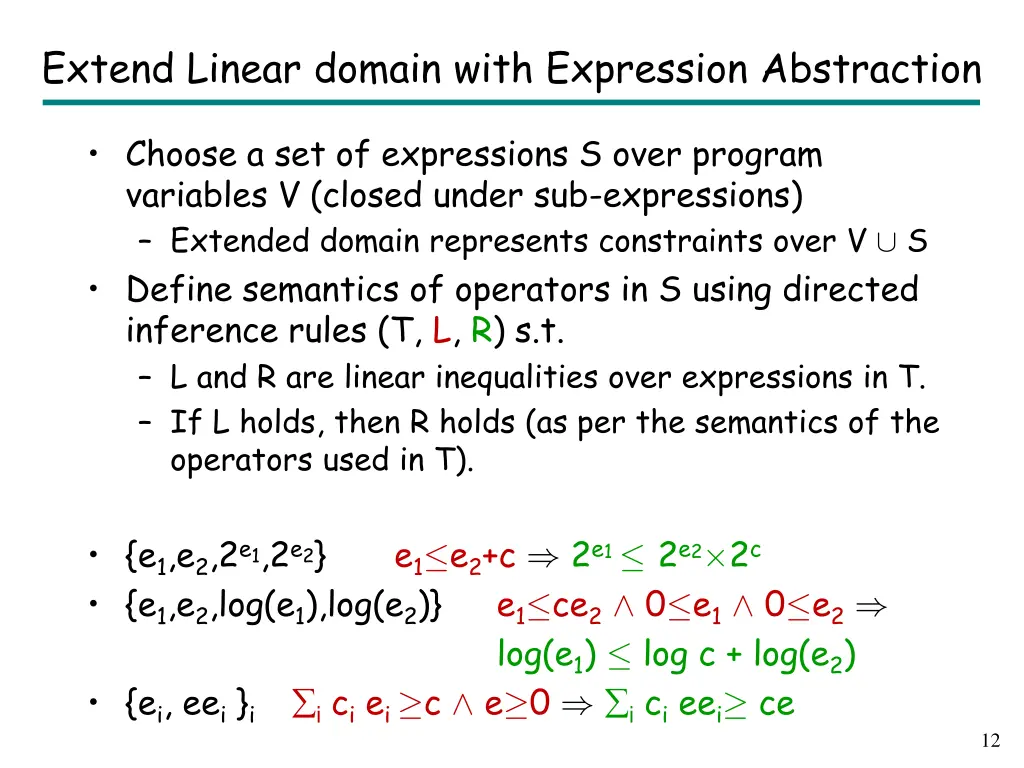 extend linear domain with expression abstraction