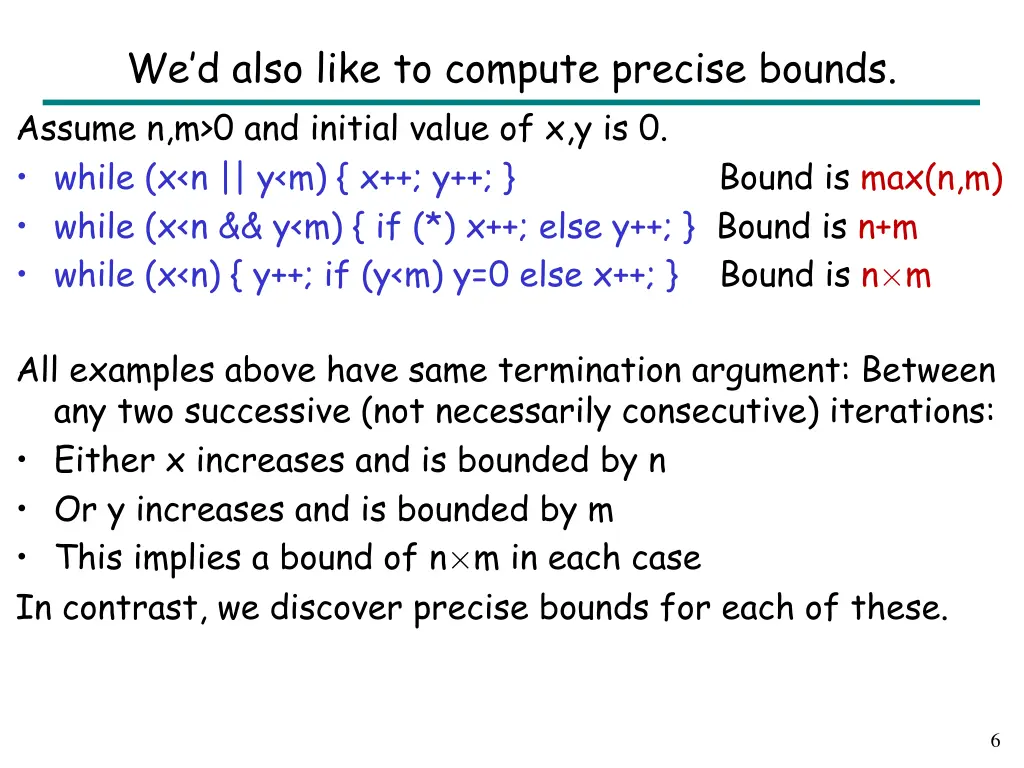 we d also like to compute precise bounds assume