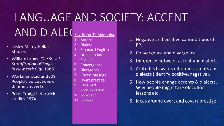 language and society accent and dialect 1 accent