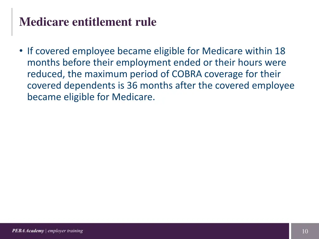 medicare entitlement rule